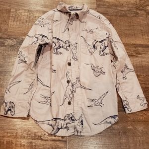 EUC boys dinosaur button up shirt